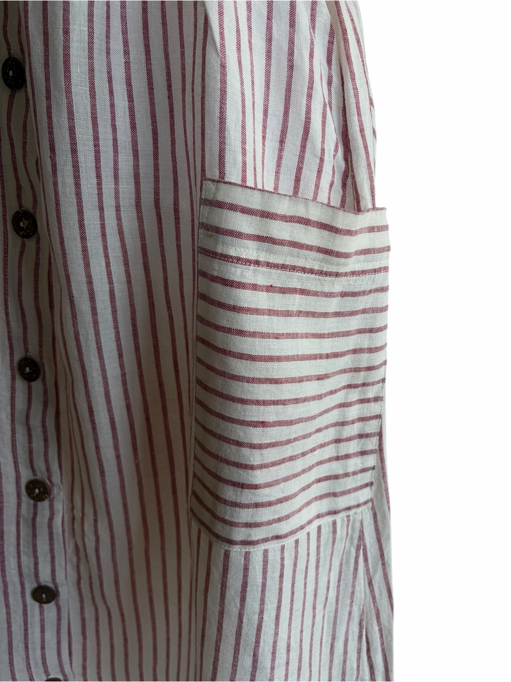 Artisan Ny Cream and Brown Striped Button-Front Midi Sundress - Picture 4 of 7